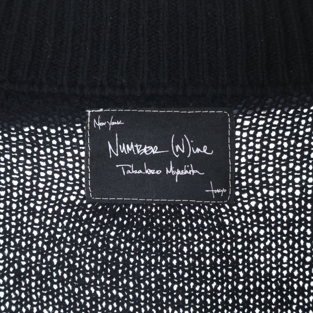 NUMBER (N)INE(ナンバーナイン) 05AW THS期 ジップアップ ドライバーズ長袖ニット ブラック 0357933495