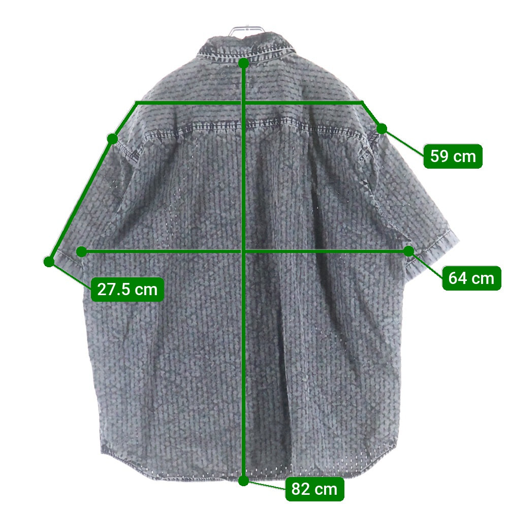 DIESEL(ディーゼル) 24SS S-LAZER レーザー加工 半袖シャツ ショートスリーブ グレー A12967