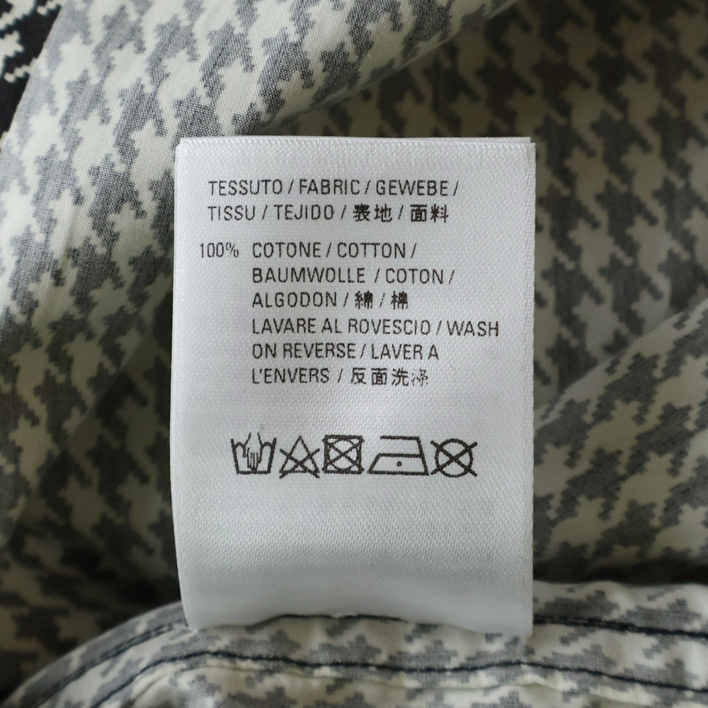 BALENCIAGA(バレンシアガ) 千鳥格子総柄 ハウンドトゥース パイピング 長袖シャツ ロングスリーブ ホワイト 626768 TIL17