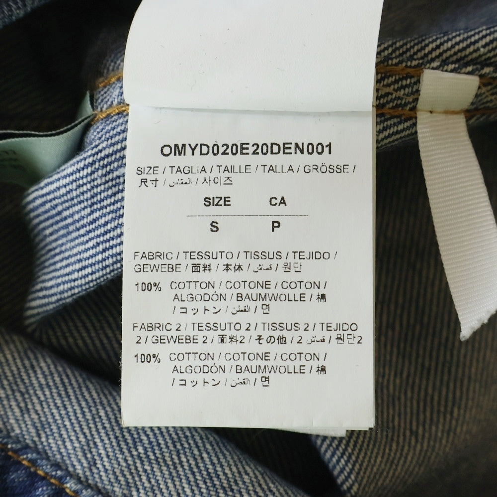 OFF-WHITE(オフホワイト) 20AW バックアロープリント アーム素材切替 ボタン デニムジャケット インディゴブラック OMYD020E20DEN001