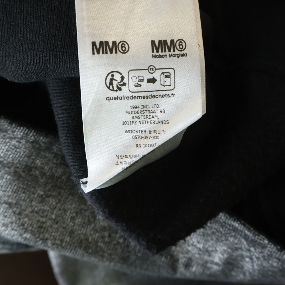 SUPREME(シュプリーム) 24SS ×MM6 Maison Margiela Foil Box Logo Hooded Sweatshirt エムエムシックスメゾンマルジェラ ボックスロゴ スウェット プルオーバーパーカー ブラック