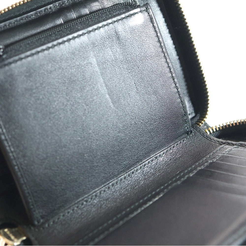 GUCCI(グッチ) GGロゴ ラウンドファスナー レザー コンパクトウォレット 財布 ブラック 449423 レディース