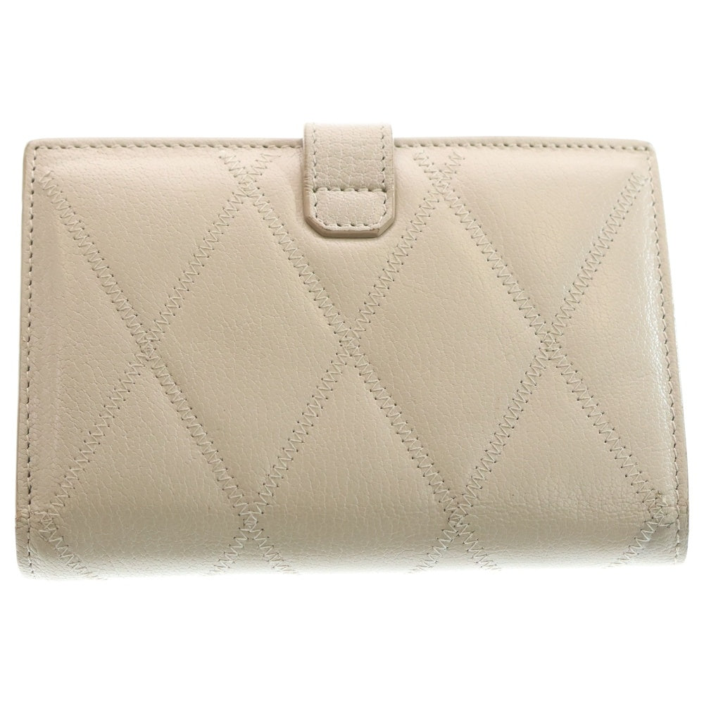 GIVENCHY(ジバンシィ) ダイヤモンド キルトレザー コンパクトウォレット 財布 アイボリー レディース
