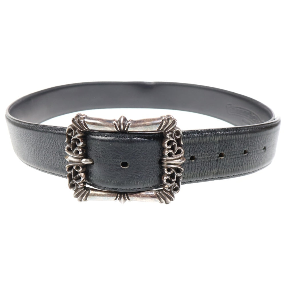 CHROME HEARTS(クロムハーツ) BLT FILIGREE OTJ フィリグリーOTJバックル レザーベルト ブラック/シルバー