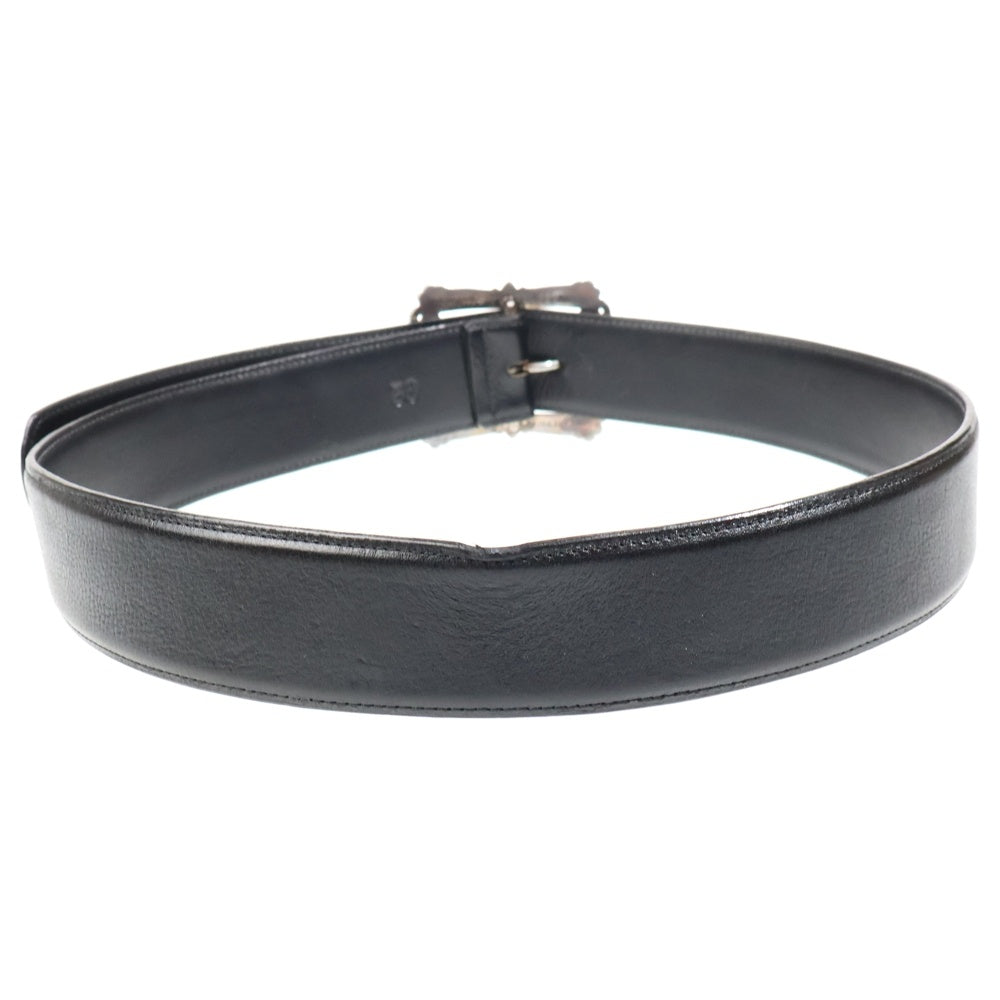 CHROME HEARTS(クロムハーツ) BLT FILIGREE OTJ フィリグリーOTJバックル レザーベルト ブラック/シルバー