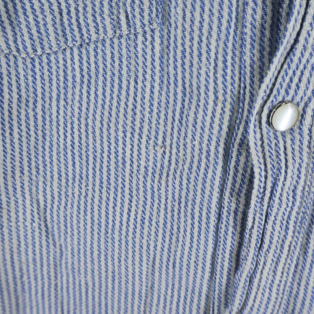 NO BRAND(ノーブランド) SOMETHING ELES サムシングエルス フロントボタン ストライプシャツ ブルー/ホワイト