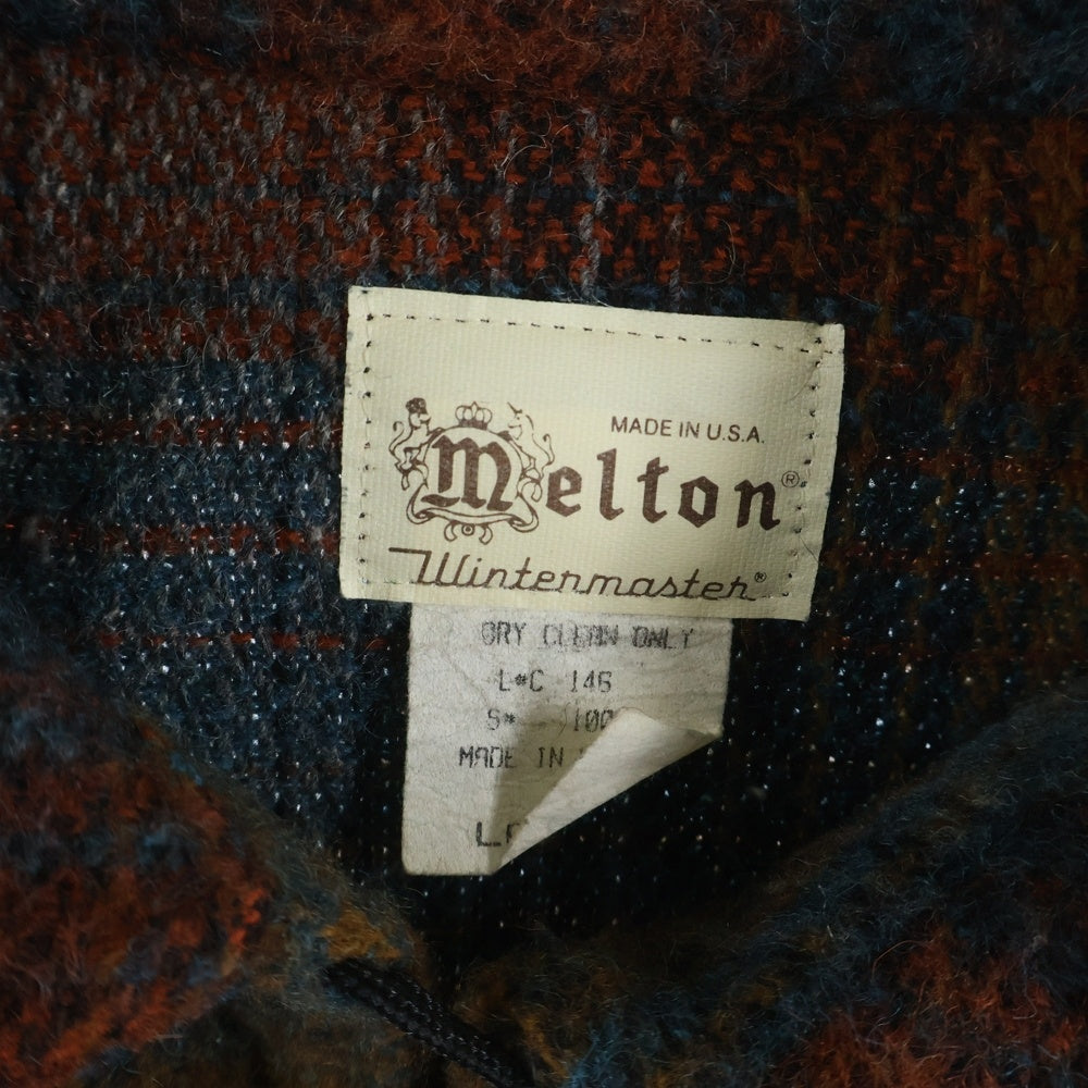NO BRAND(ノーブランド) MELTON メルトン フロントボタン ウールシャツ マルチ
