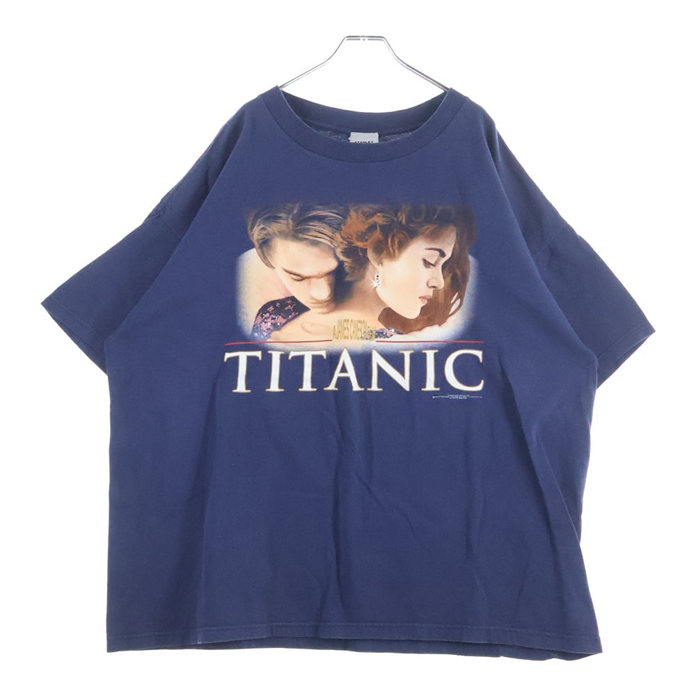 VINTAGE(ヴィンテージ) 90s TITANIC MOVIE TEE タイタニック ムービー 片面プリント 半袖Tシャツ カットソー ネイビー