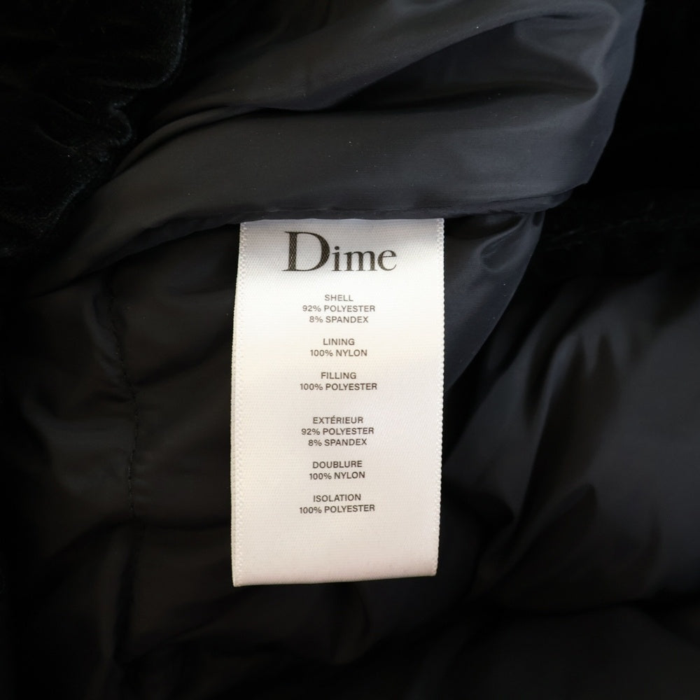 Dime(ダイム) VELVET QUILTED PUFFER ベルベット キルテッド パファー ジップアップ ダウンジャケット ブラック