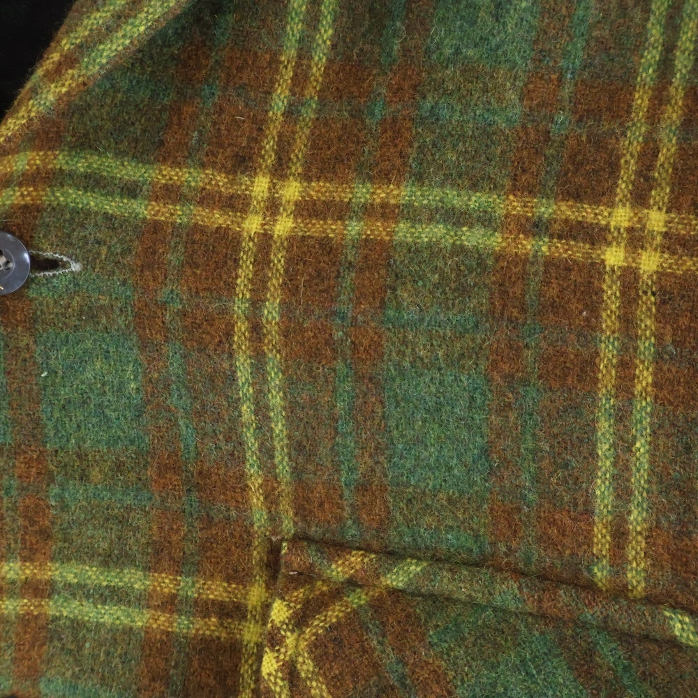 PENNEYS TOWNCRAFT(ぺニーズタウンクラフト) 60-70S オープンカラー ウールチェック 長袖シャツ ロングスリーブ ブラウン/グリーン