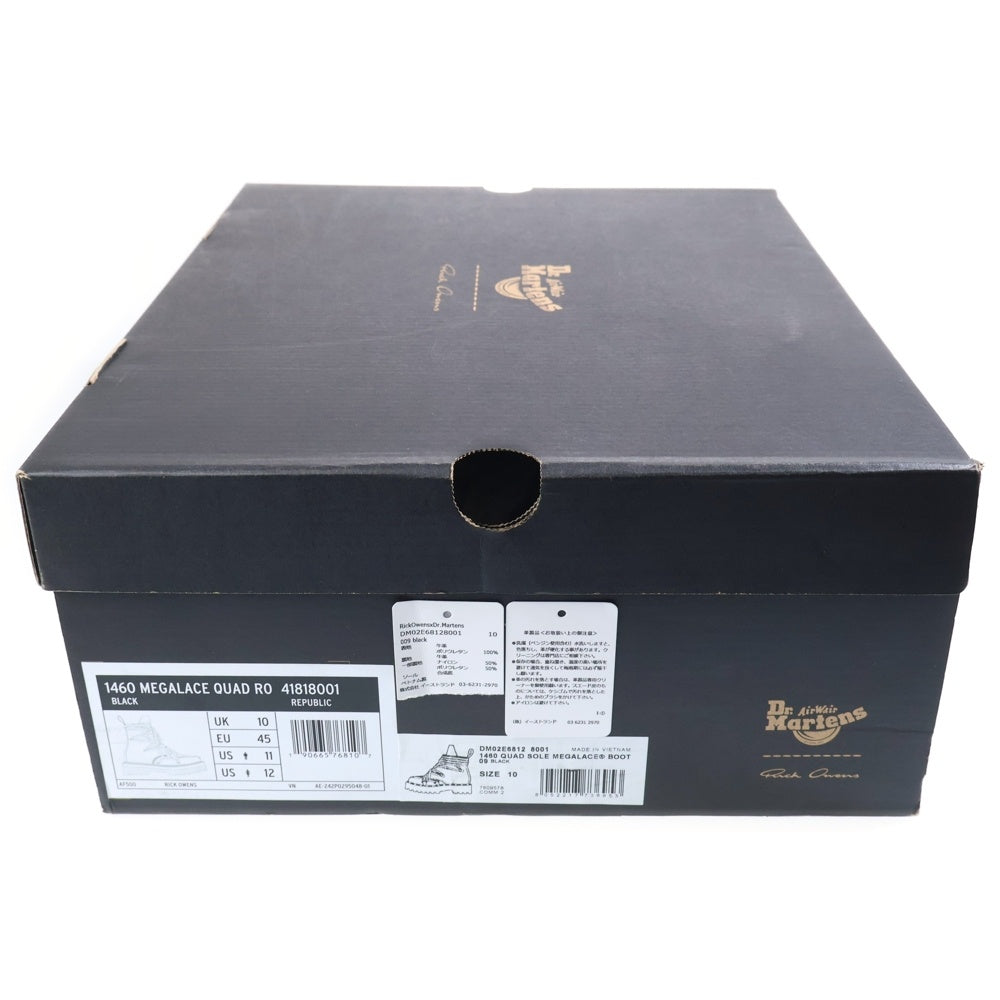 Rick Owens(リックオウエンス) ×Dr.Martens 1460 Quad Sole Mega Lace Boot ドクターマーチン メガレース サイドジップ ハイカットブーツ 41818001
