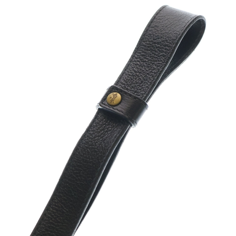 IL BISONTE(イル ビゾンテ) エンボスロゴ バケット型 レザー ハンドバッグ ブラック レディース