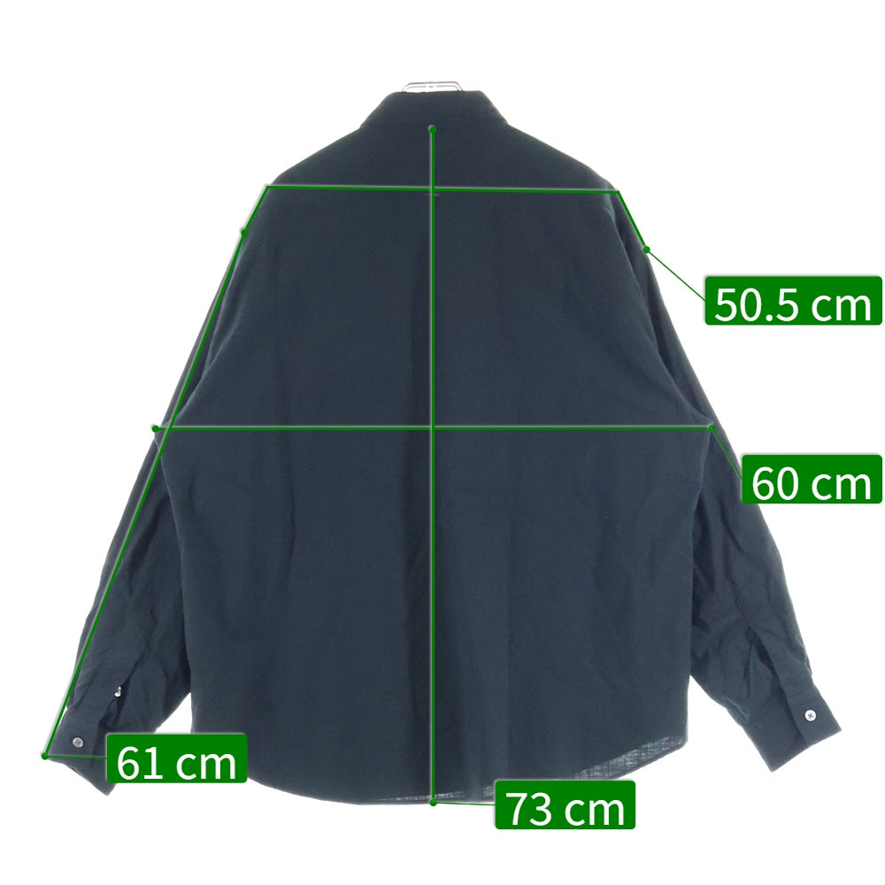 Porter Classic(ポータークラシック) ROLL UP SHIRT ロールアップ コットン 長袖シャツ ロングスリーブ ブラック