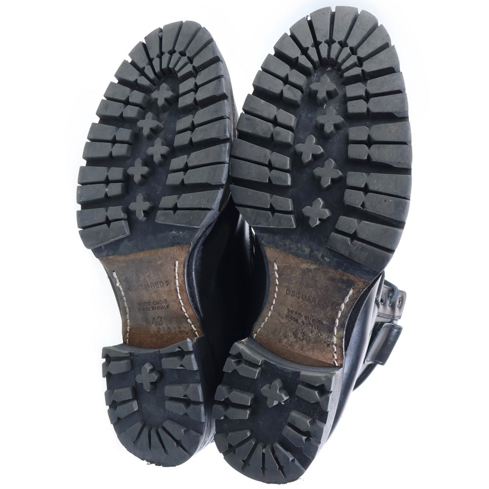 DSQUARED2(ディースクエアード) レザーコンバットブーツ ブラック