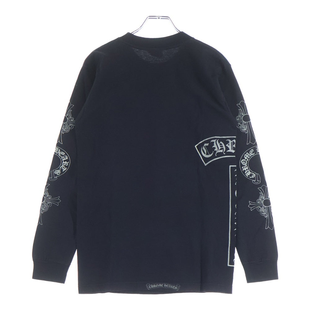 CHROME HEARTS(クロムハーツ) OLD SCROLL LOGO L/S TEE オールド スクロールロゴ アームホースシュープリント 蓄光 長袖Tシャツ ブラック