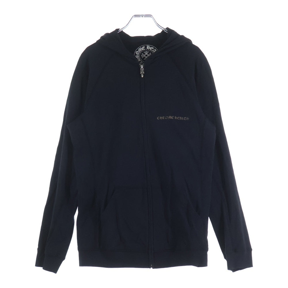 CHROME HEARTS(クロムハーツ) OLD CH Plus Gold Print Zip Up Hoodie CHプラス ゴールドプリントジップアップ フーディー ブラック/ゴールド
