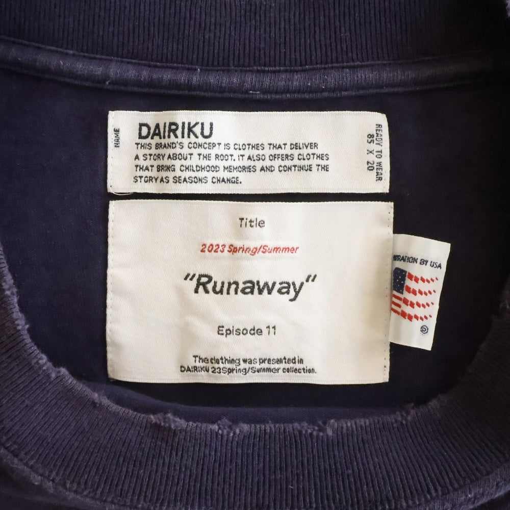 DAIRIKU(ダイリク) 23SS NEW CINEMA Tee ニューシネマ フロント刺繍 長袖Tシャツ ロングスリーブカットソー パープル