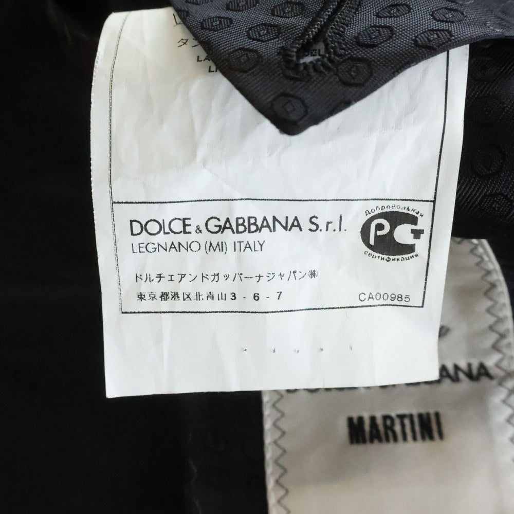 DOLCE & GABBANA(ドルチェアンドガッバーナ) MARTINI マルティニ 2Bテーラードジャケット G1IMT ブラック