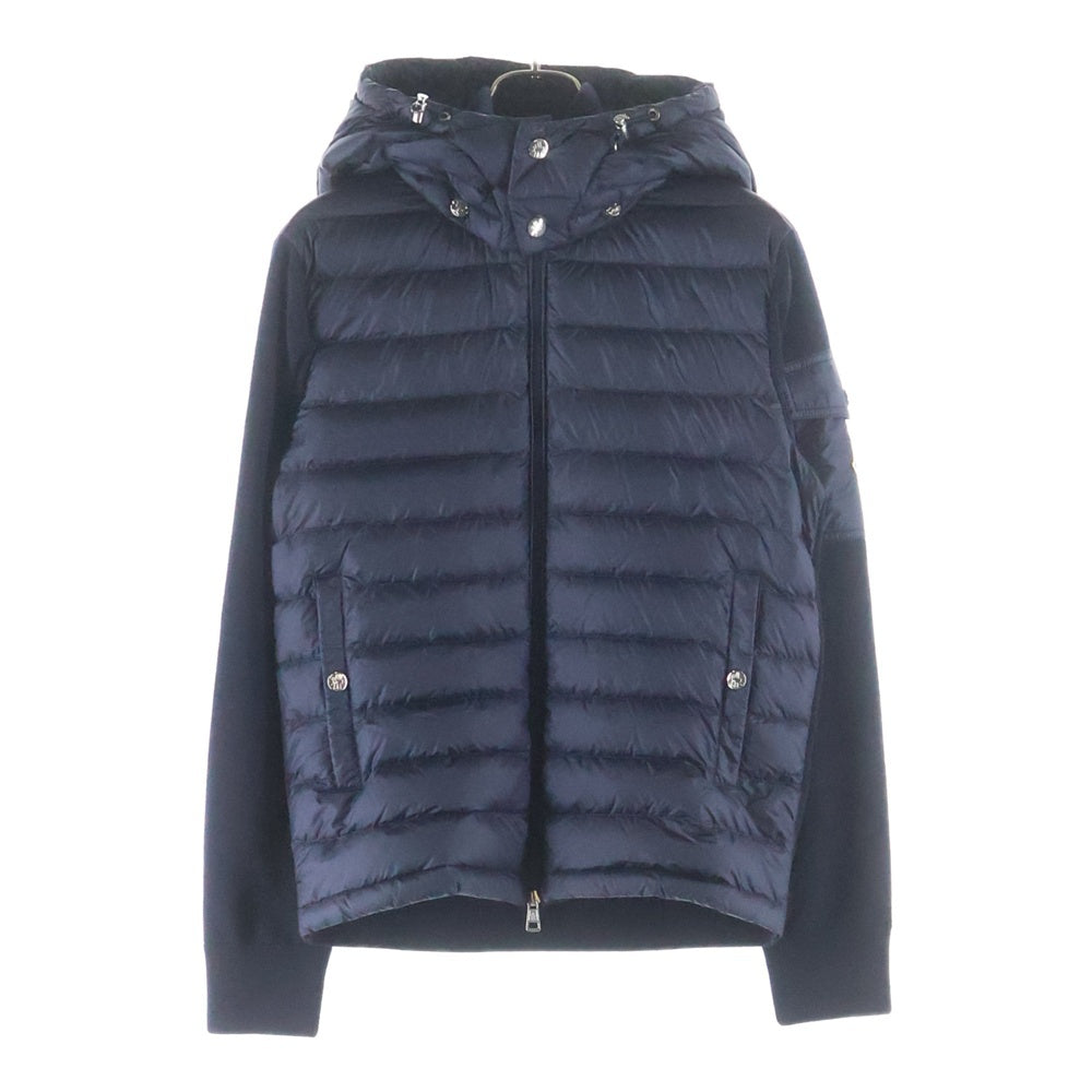 MONCLER(モンクレール) MAGLIA TRICOT CARDIGAN カーディガントリコ ダウン切替 ジップアップフーデット ニットジャケット ネイビー E10919420400