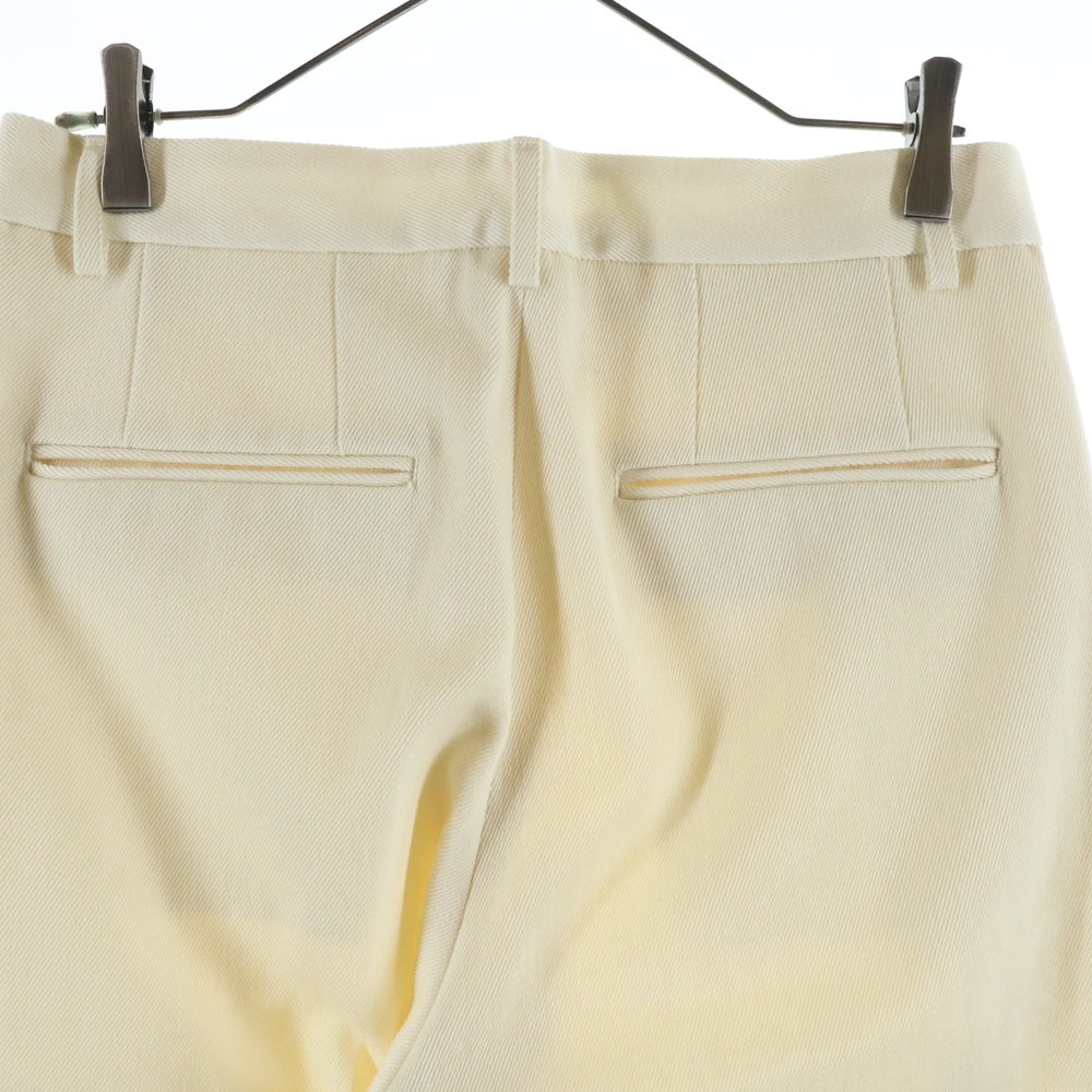 POSTELEGANT(ポステレガント) Wool Cotton Wide Trousers ウール混 ワイド トラウザーパンツ アイボリー PT24A0004