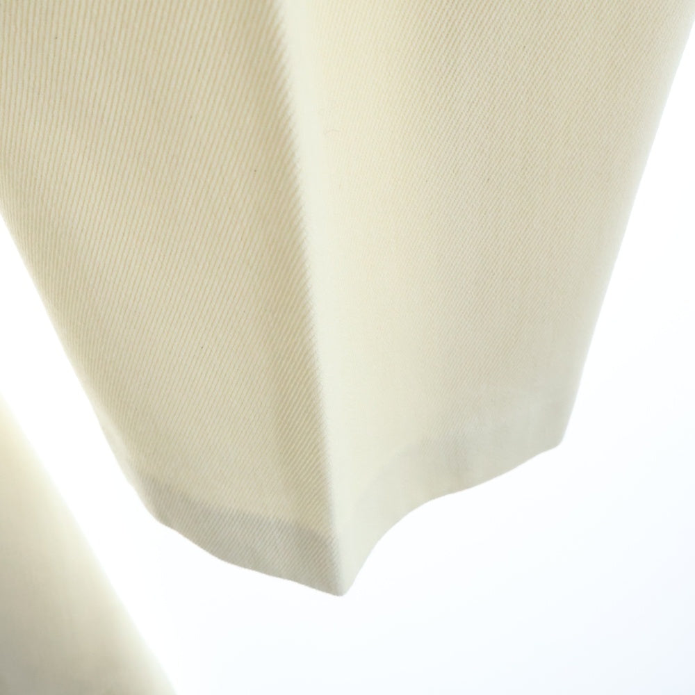 POSTELEGANT(ポステレガント) Wool Cotton Wide Trousers ウール混 ワイド トラウザーパンツ アイボリー PT24A0004