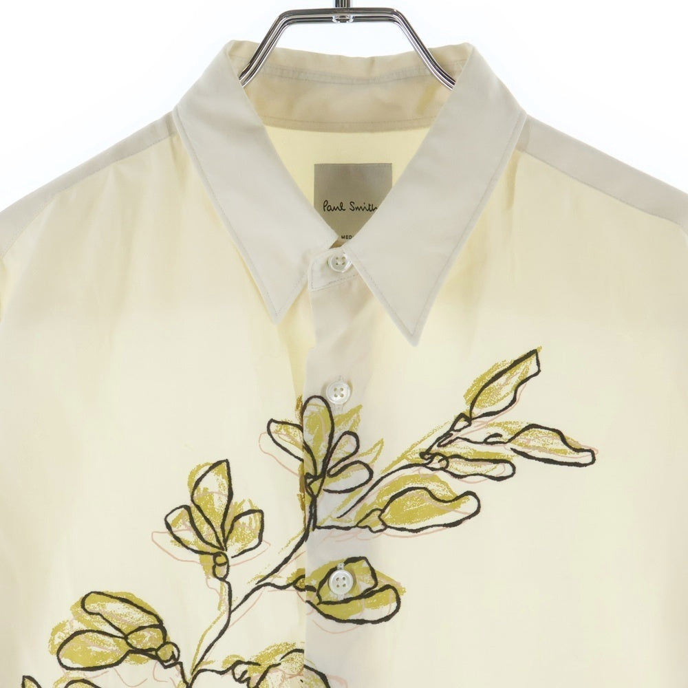 Paul Smith(ポールスミス) フラワーエンブロイダリー レーヨン混 長袖シャツ ロングスリーブ アイボリー PF-CR-85156