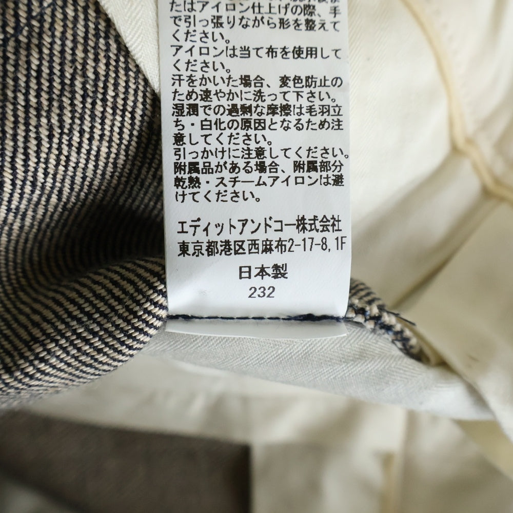 NO BRAND(ノーブランド) TANGENT JOHAN ジョアン オーガニック コットン デニムパンツ インディゴブルー TAN-13-P-23214