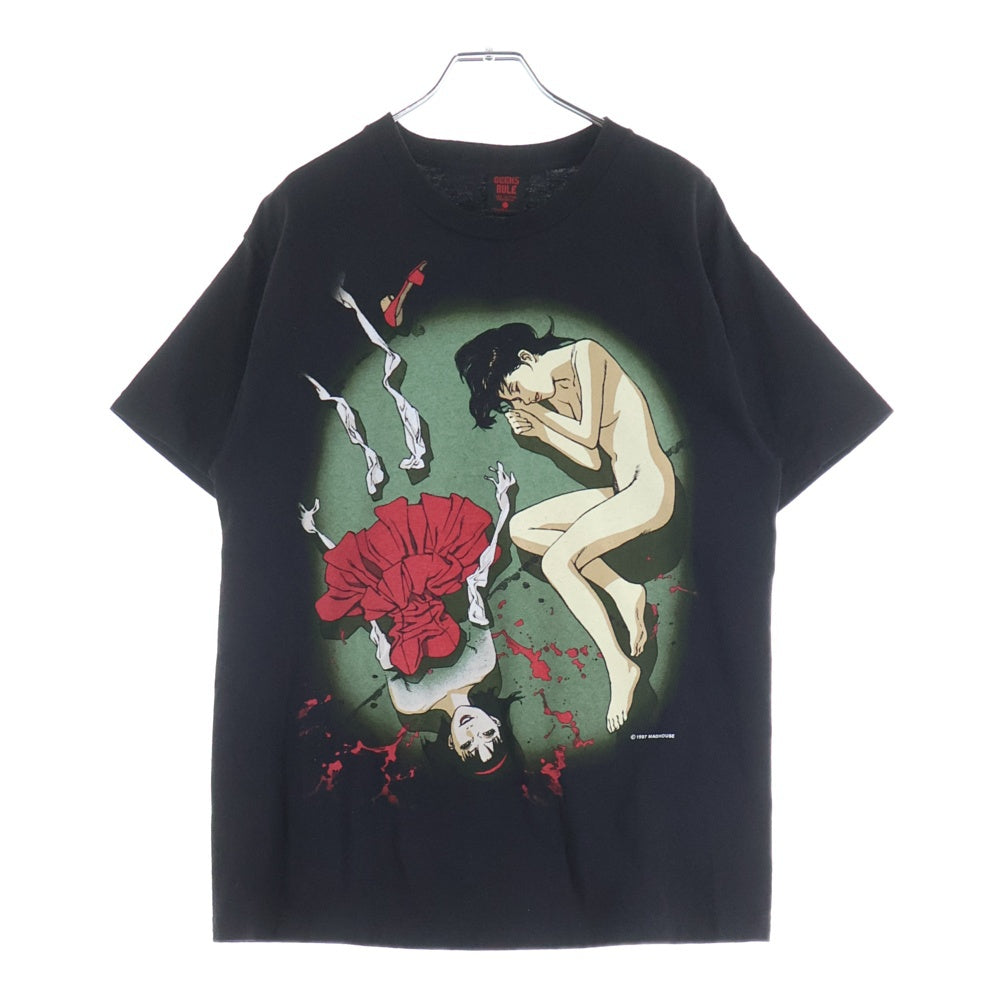 GEEKSRULE(ギークスルール) PERFECT BLUE SILKSCREEN PRINTING T SHIRT パーフェクトブルー 両面プリント 半袖Tシャツ ブラック
