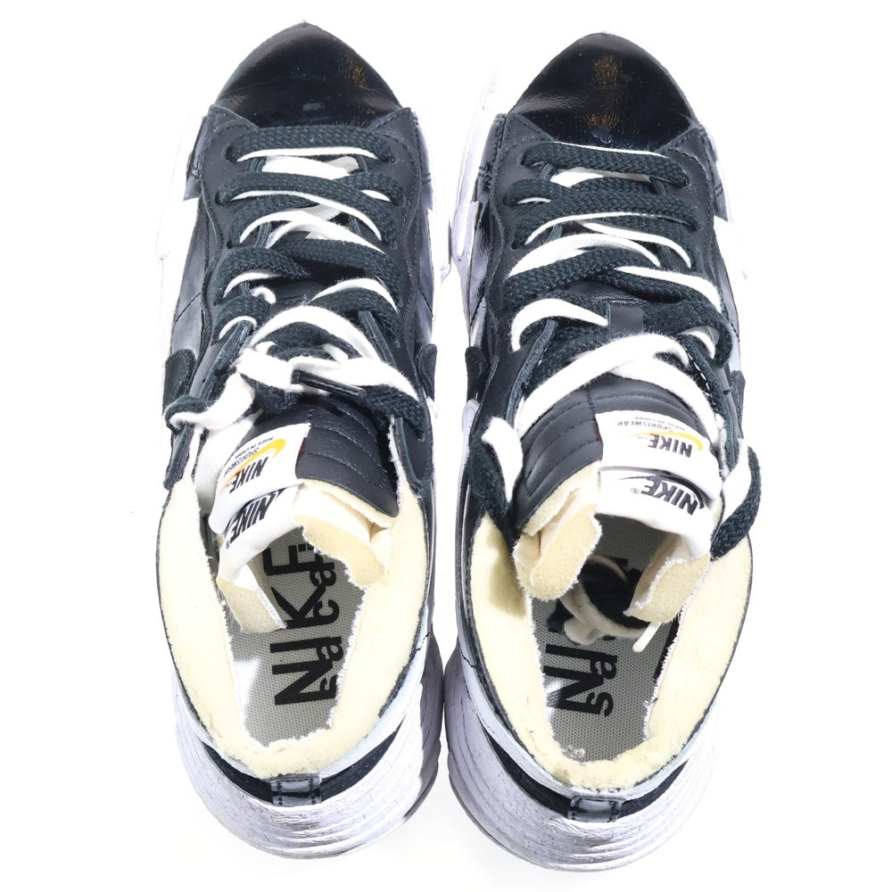 NIKE(ナイキ) ×sacai BLAZER LOW BLACK PATENT LEATHER DM6443-001 サカイ ブレーザー ブラック パテント レザー ローカットスニーカー ブラック/ホワイト US8.5//26.5cm