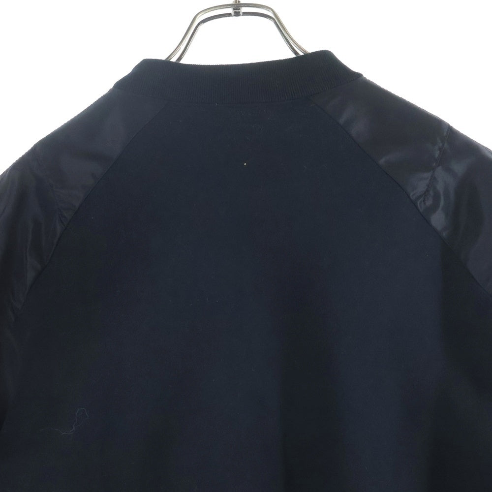 Sacai(サカイ) 25SS Sponge Sweat Pullover アーム異素材切替 クルーネック 長袖スウェット トレーナー ブラック 25-03625M