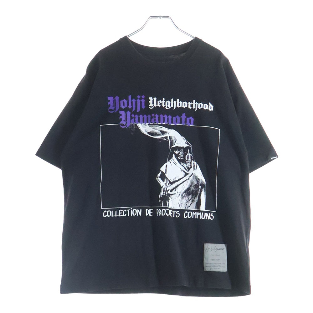 NEIGHBORHOOD(ネイバーフッド) 24SS ×Yohji Yamamoto POUR HOMME COTTON JERSEY S/S TEE ヨウジヤマモト クルーネック 半袖Tシャツ カットソー ブラック HS-T81-286