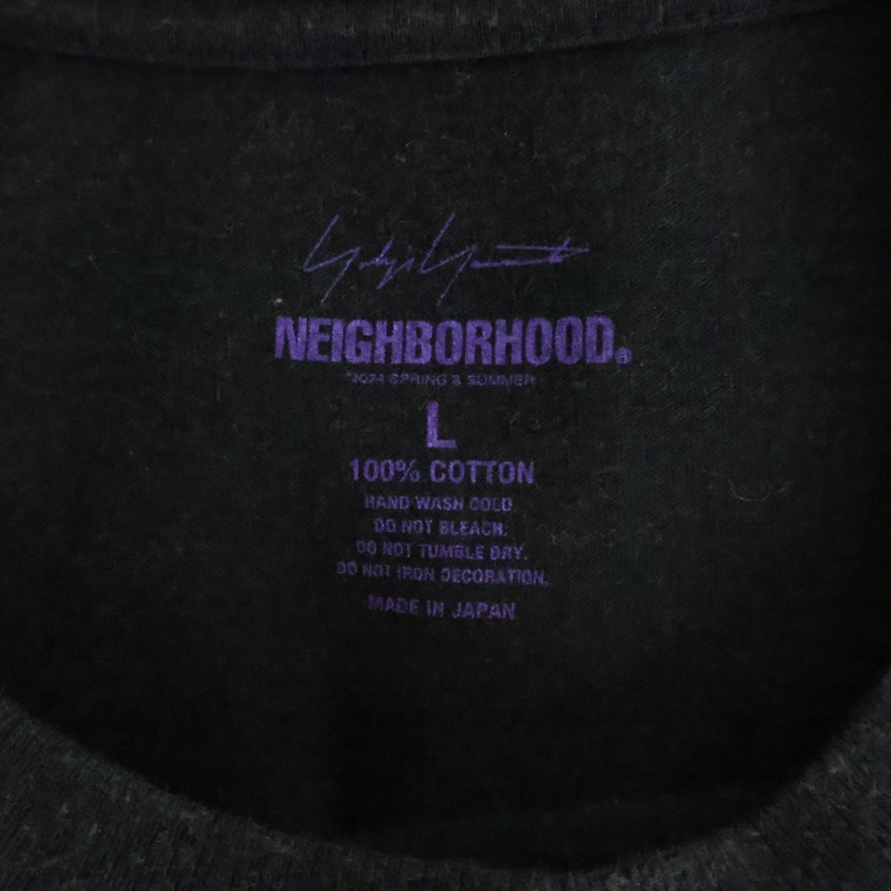 NEIGHBORHOOD(ネイバーフッド) 24SS ×Yohji Yamamoto POUR HOMME COTTON JERSEY S/S TEE ヨウジヤマモト クルーネック 半袖Tシャツ カットソー ブラック HS-T81-286