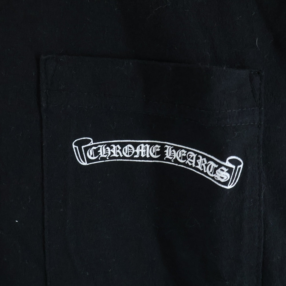 CHROME HEARTS(クロムハーツ) CH T-SHIRT スクロールラベルプリント クルーネック ポケット 半袖Tシャツ カットソー