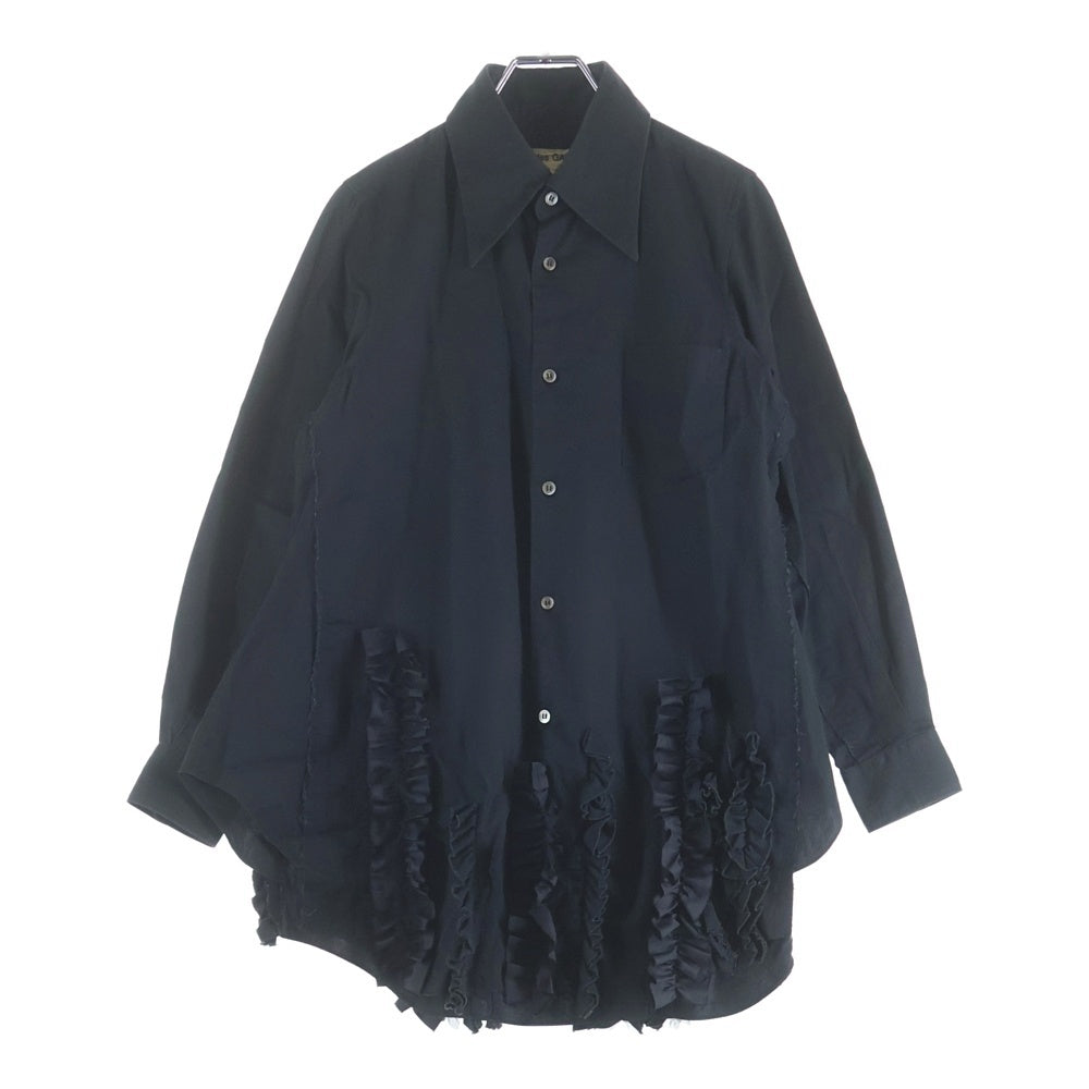 COMME des GARCONS(コムデギャルソン) AD2019 裾フリルデザイン 長袖シャツ ロングスリーブ ブラック GD-B018 レディース