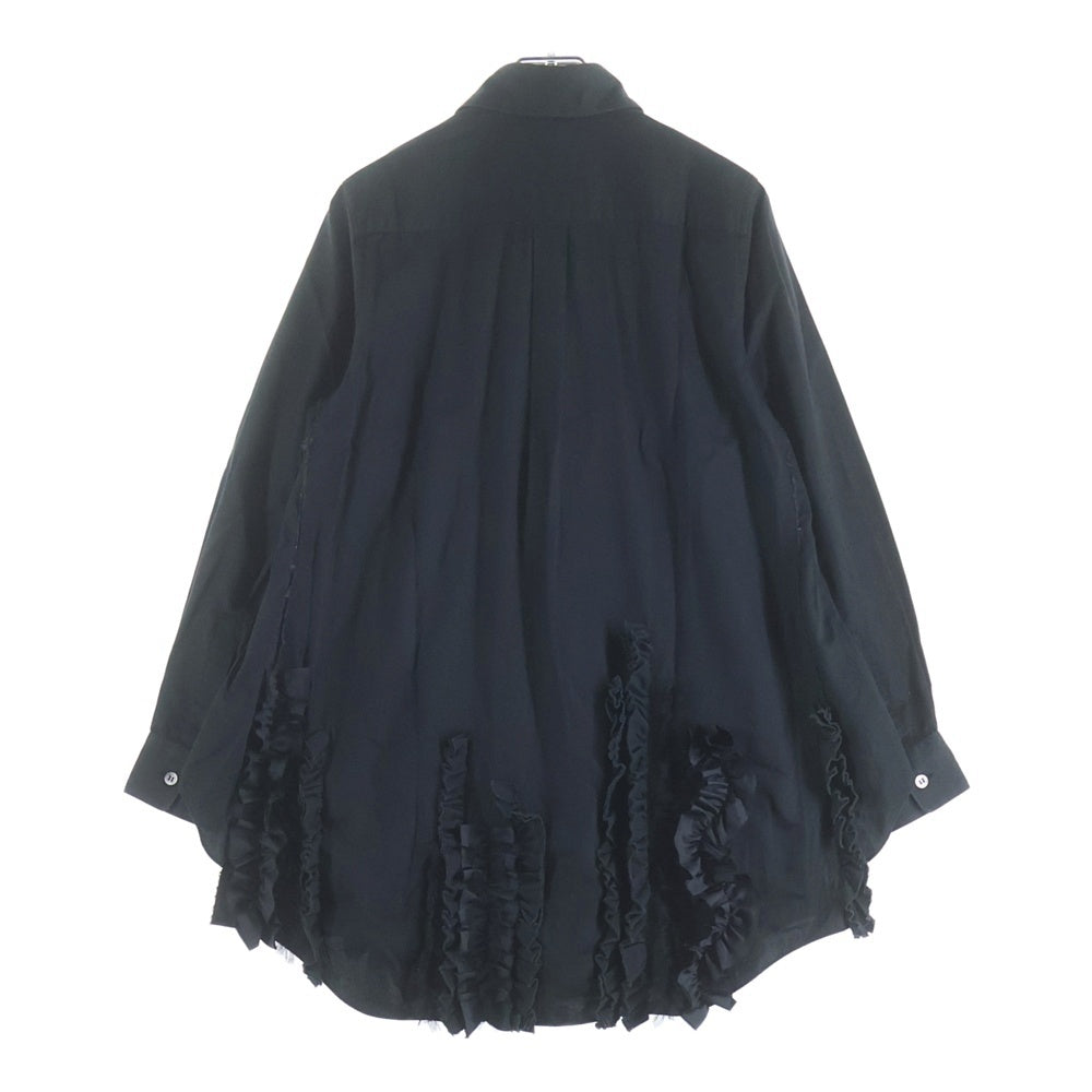 COMME des GARCONS(コムデギャルソン) AD2019 裾フリルデザイン 長袖シャツ ロングスリーブ ブラック GD-B018 レディース