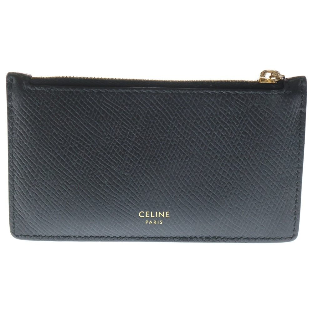 CELINE(セリーヌ) Unlock Your Fantasies ロゴ刻印 レザー カードホルダー コインケース ブラック/ゴールド 10B683BSG レディース