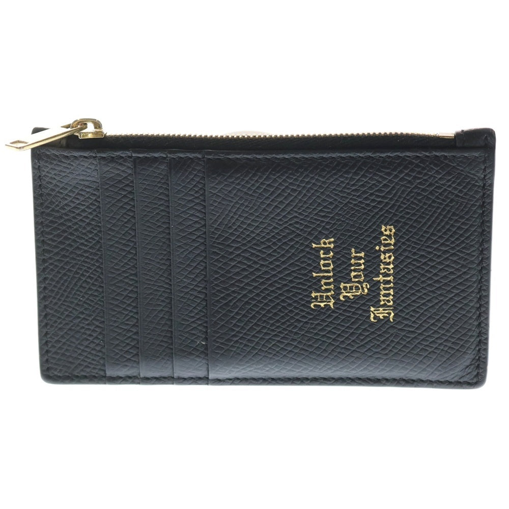 CELINE(セリーヌ) Unlock Your Fantasies ロゴ刻印 レザー カードホルダー コインケース ブラック/ゴールド 10B683BSG レディース