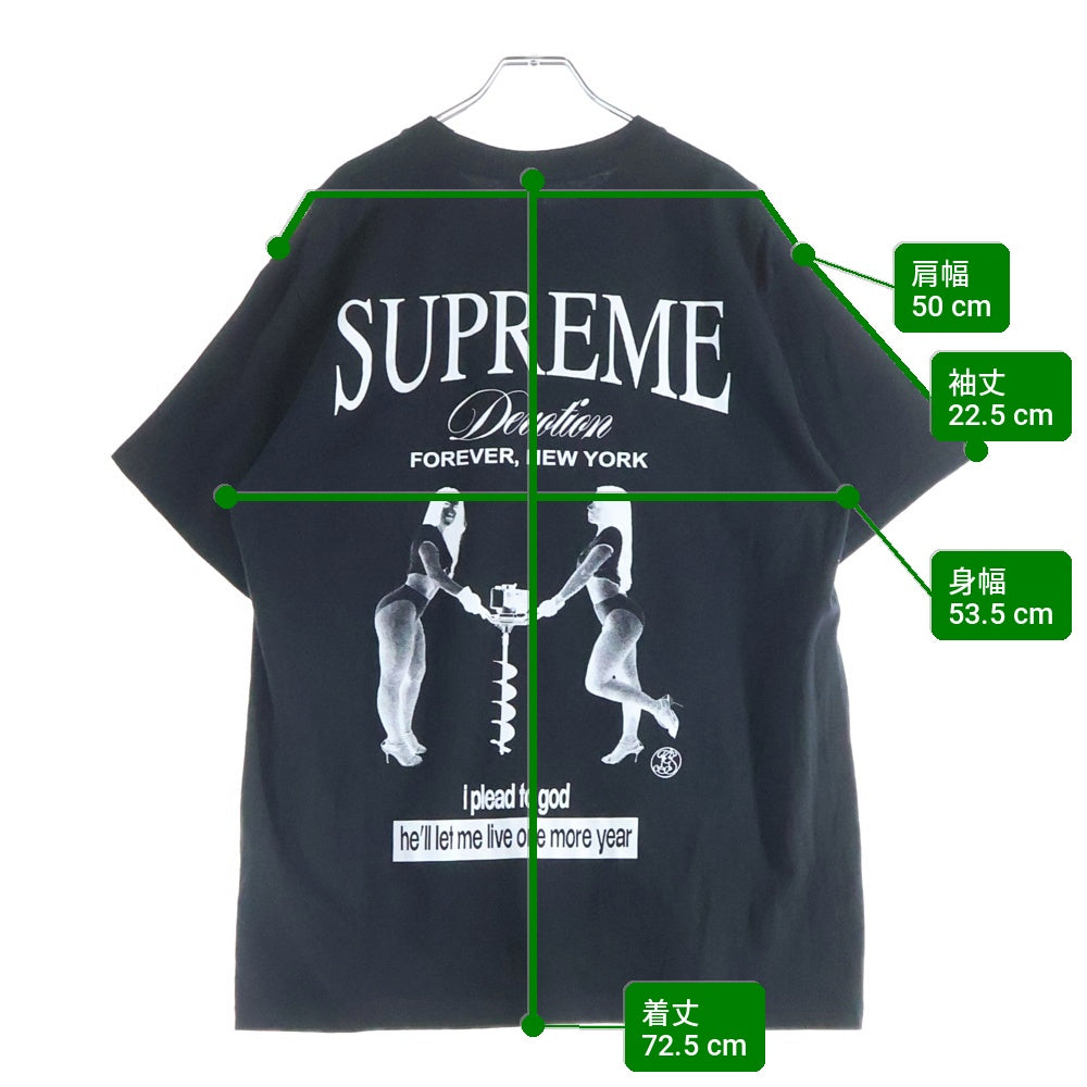 SUPREME(シュプリーム) 25AW DEVOTION TEE ディヴォーション プリント クルーネック半袖Tシャツ ブラック