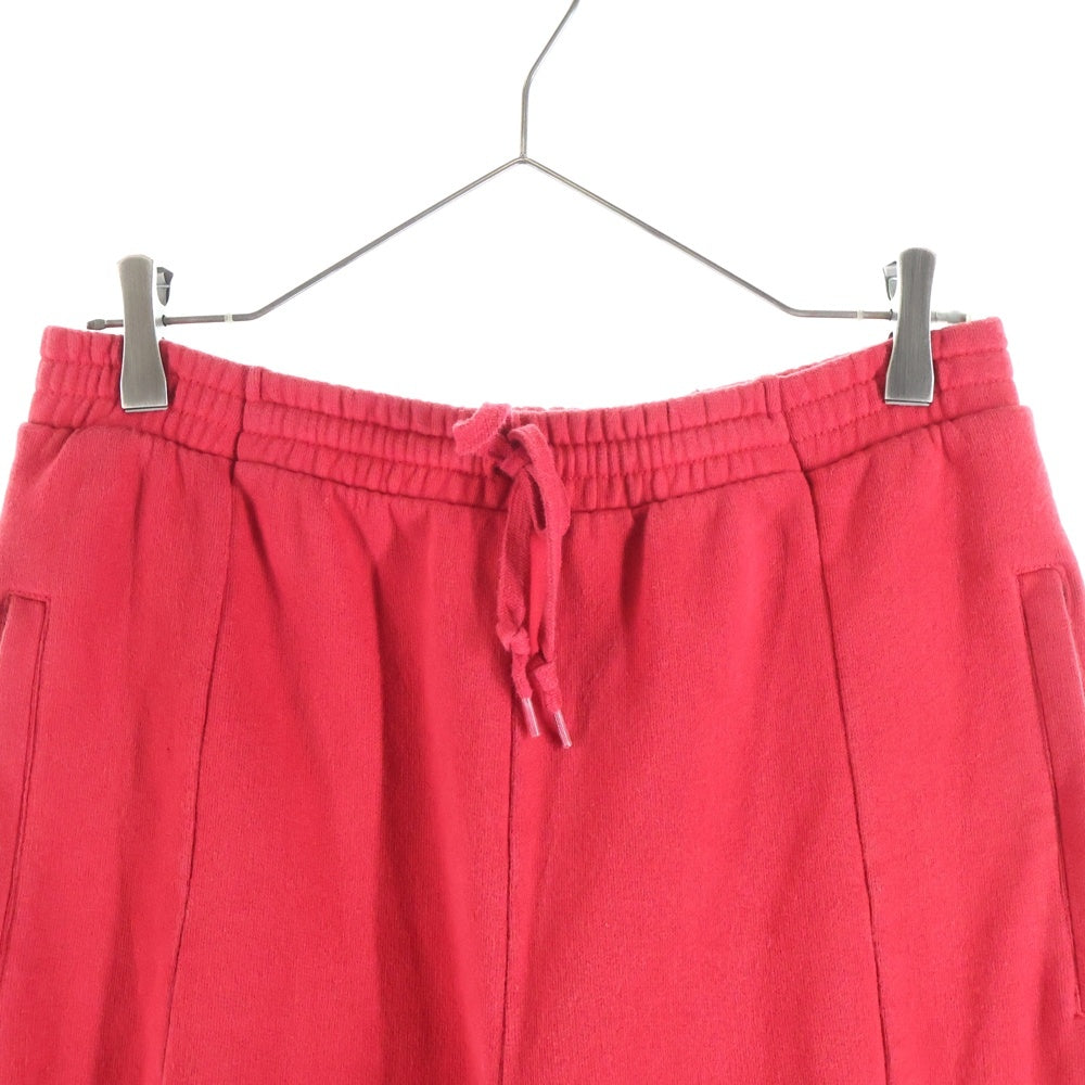 VETEMENTS(ヴェトモン) 17AW カットアウト 再構築 ロゴ刺繍 スウェットパンツ レッド MAH18PA28