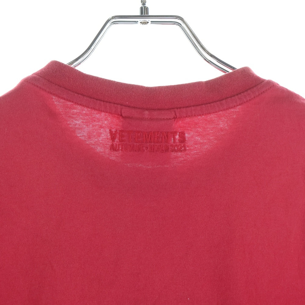VETEMENTS(ヴェトモン) 20AW LOGO FRONT BACK T-SHIRT ロゴプリント クルーネック 半袖Tシャツ カットソー レッド UAH21TR501