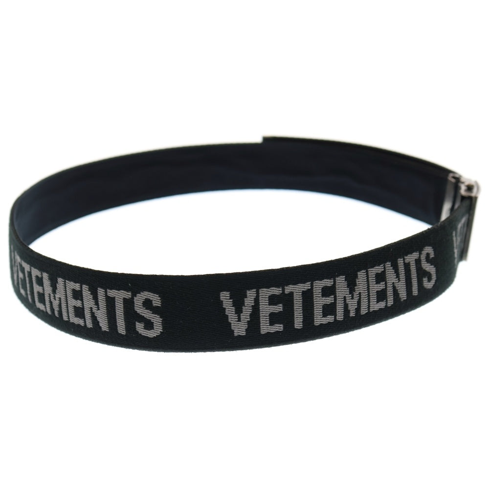 VETEMENTS(ヴェトモン) ANARCHY SOFT BELT アナーキー キャンバス ガチャベルト ブラック/シルバー UAH20AC644