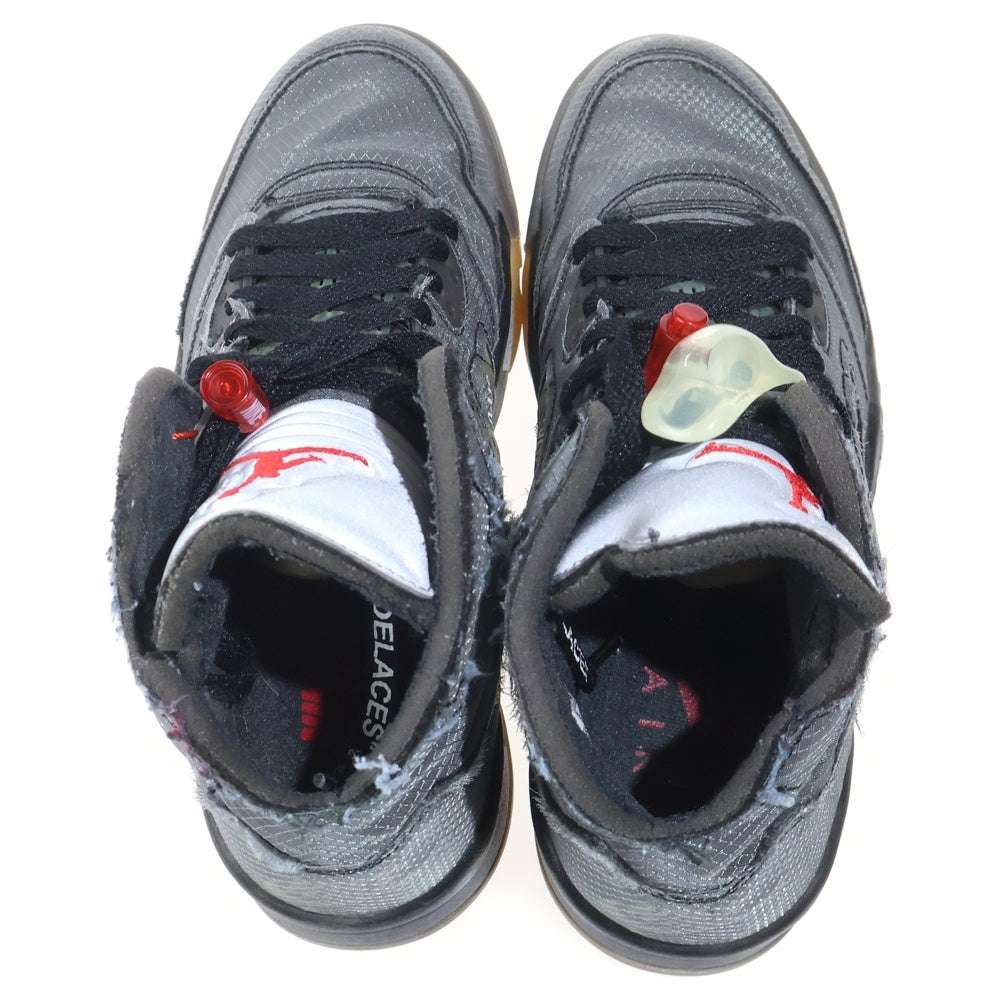 NIKE(ナイキ) ×OFF-WHITE AIR JORDAN 5 RETRO SP オフホワイト エアジョーダン5レトロ ハイカットスニーカー ブラック US8/26.0cm CT8480-001