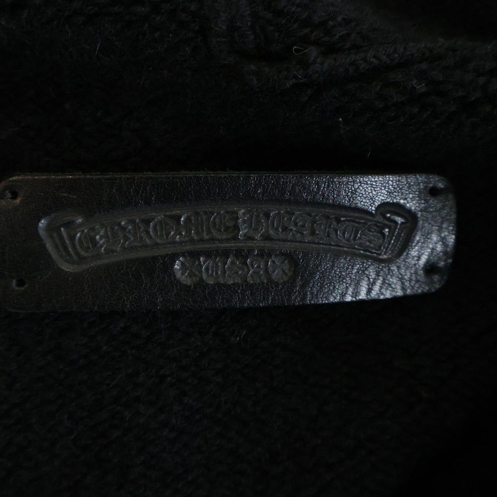 CHROME HEARTS(クロムハーツ) U LIFE SENTENCE HD PLVR アームフローラルクロス刺繍 カシミヤ プルオーバーパーカー ブラック