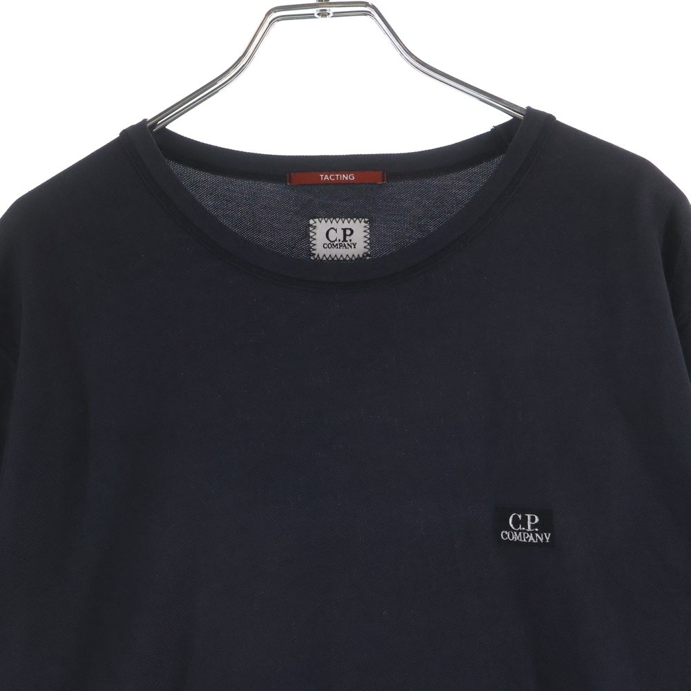 C.P. Company(シーピーカンパニー) フロントロゴ刺繍 半袖Tシャツ カットソー ブラック 08CMTS085A-000973G
