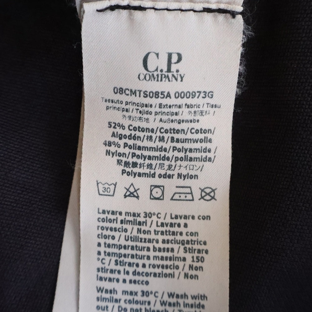 C.P. Company(シーピーカンパニー) フロントロゴ刺繍 半袖Tシャツ カットソー ブラック 08CMTS085A-000973G