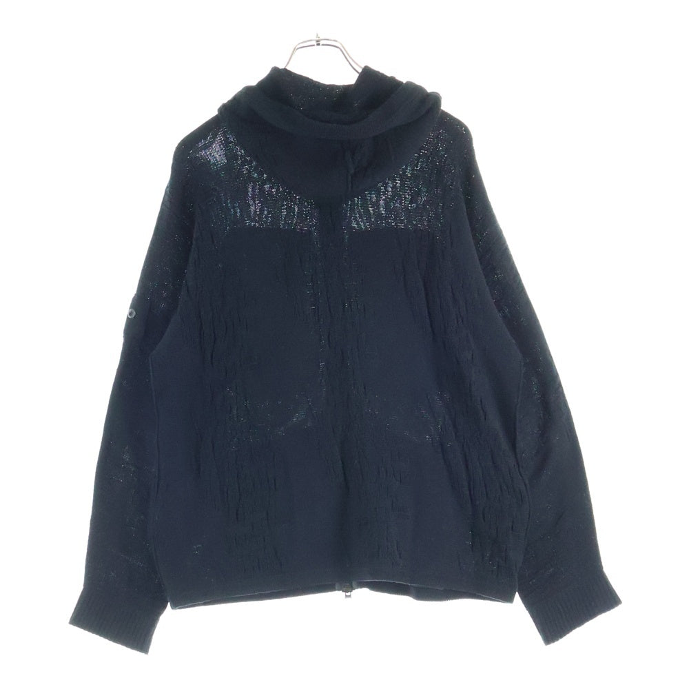 STONE ISLAND(ストーンアイランド) 袖ロゴワッペン付 ニット ジップアップパーカー ブラック 7019505A5