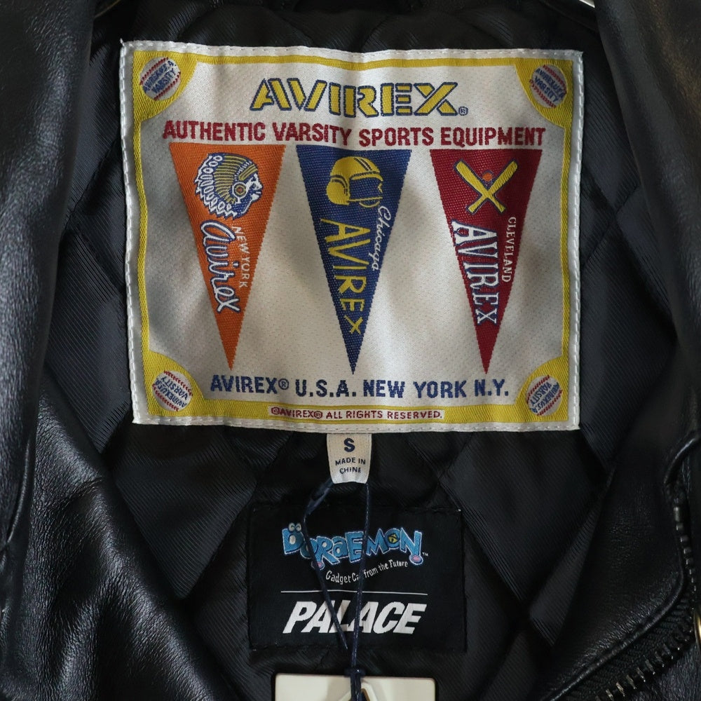 Palace Skateboards(パレススケートボーズ) 25AW DORAEMON AVIREX JACKET ドラえもん アビレックス レザー レーシングジャケット ブラック