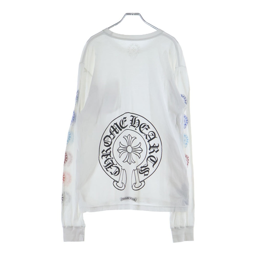 CHROME HEARTS(クロムハーツ) MULTI COLOR HORSE SHOE マルチカラーホースシュー 長袖Tシャツ カットソー ホワイト