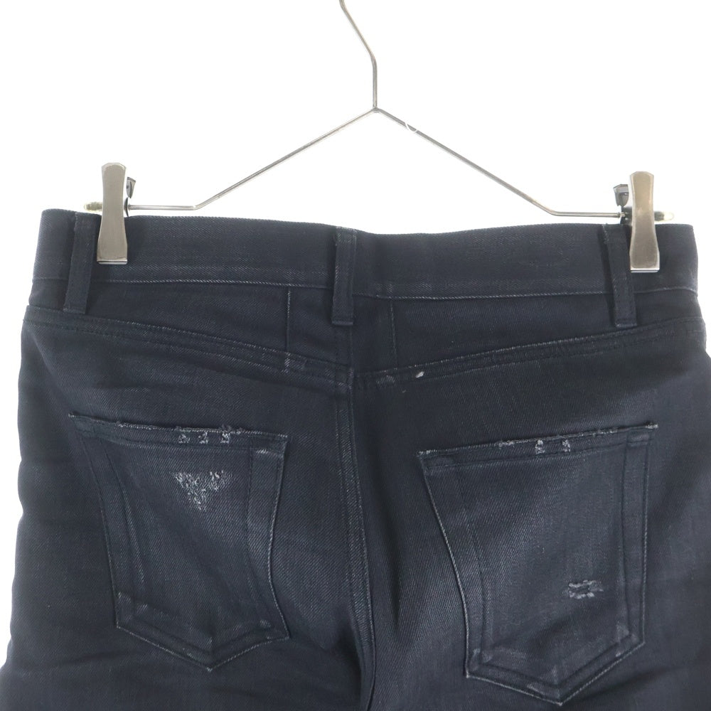 SAINT LAURENT PARIS(サンローランパリ) 15AW デストロイクラッシュスキニーデニムパンツ ダメージ加工 391659 Y8691 ブラック