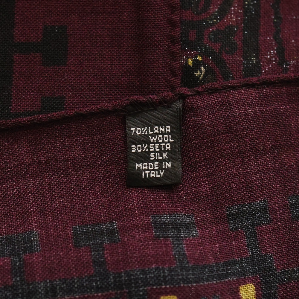 ANATOMICA(アナトミカ) SQUARE SCARF MOSAIC ANIMALS シルク混 スクエアスカーフ モザイクアニマル パープル レディース